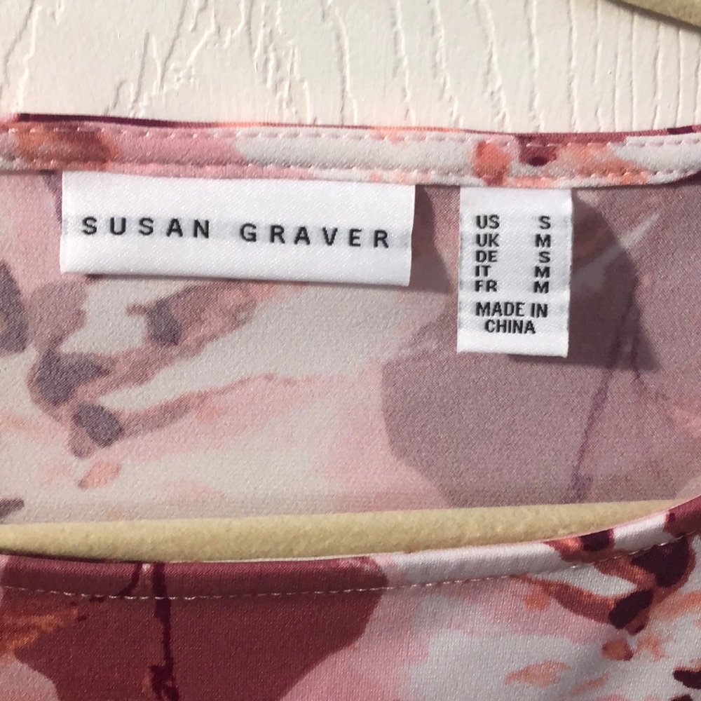 Pink Floral Top SUSAN GRAVER - Picture 3 of 3